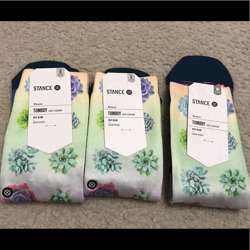 New Stance Tomboy Crew Socks Plant Lady